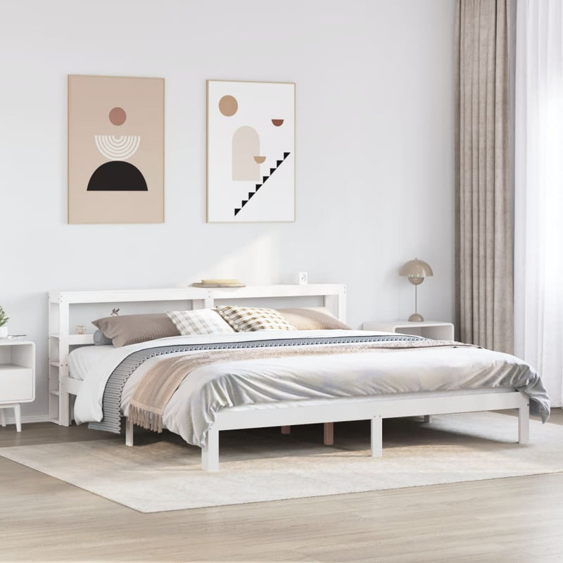 vidaXL fehér ágykeret fejtámlával matrac nélkül 180x200 cm