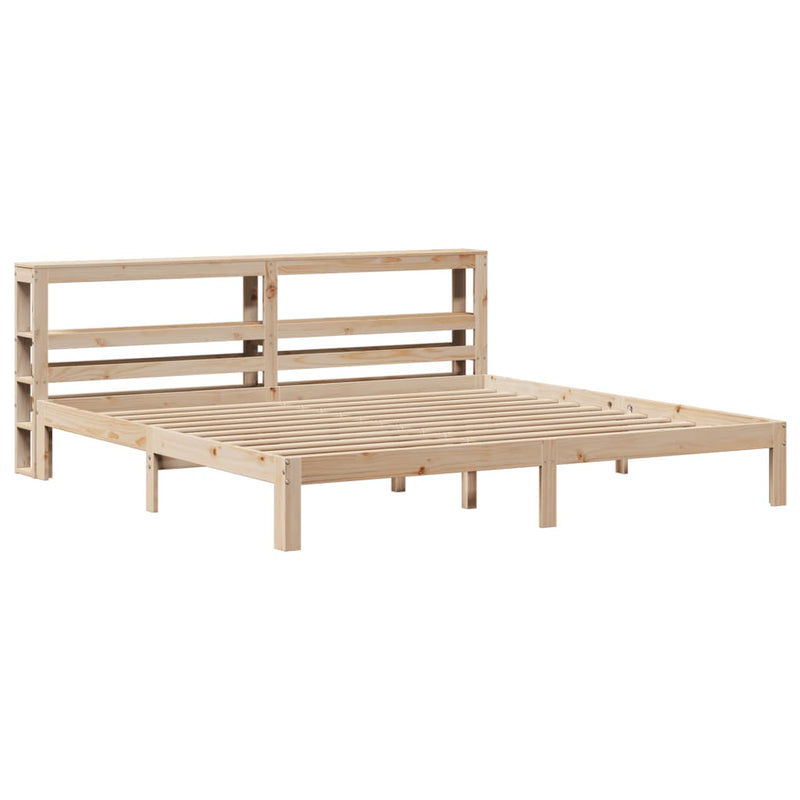vidaXL tömör fenyőfa ágykeret fejtámlával 200 x 200 cm