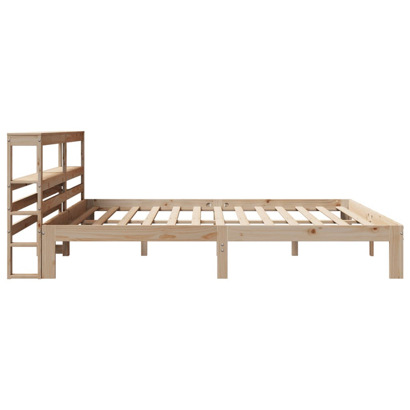 vidaXL tömör fenyőfa ágykeret fejtámlával 200 x 200 cm