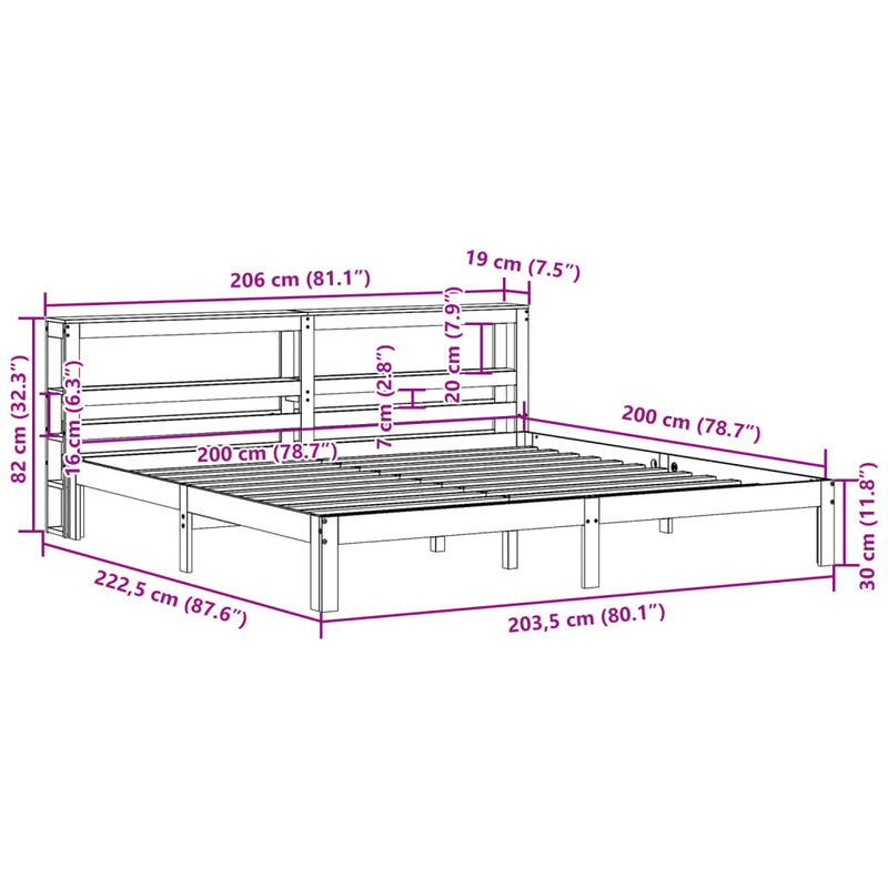 vidaXL fehér ágykeret fejtámlával matrac nélkül 200x200 cm