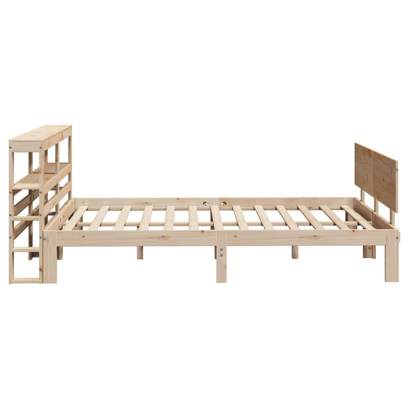 vidaXL tömör fenyőfa ágykeret fejtámlával 140 x 190 cm