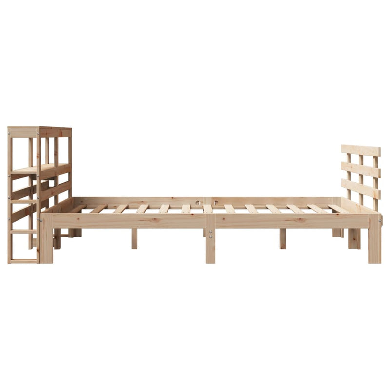 vidaXL tömör fenyőfa ágykeret fejtámlával 140 x 190 cm