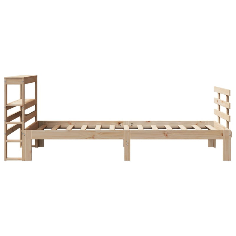 vidaXL tömör fenyőfa ágykeret fejtámlával 100 x 200 cm