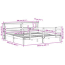 vidaXL tömör fenyőfa ágykeret fejtámlával 200 x 200 cm