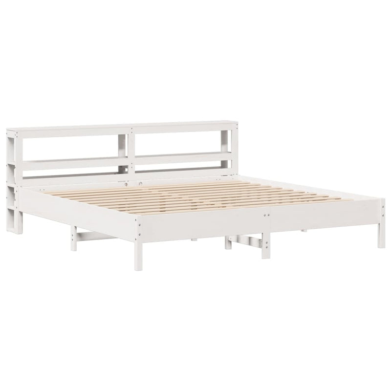 vidaXL fehér tömör fenyőfa ágy matrac nélkül 180 x 200 cm