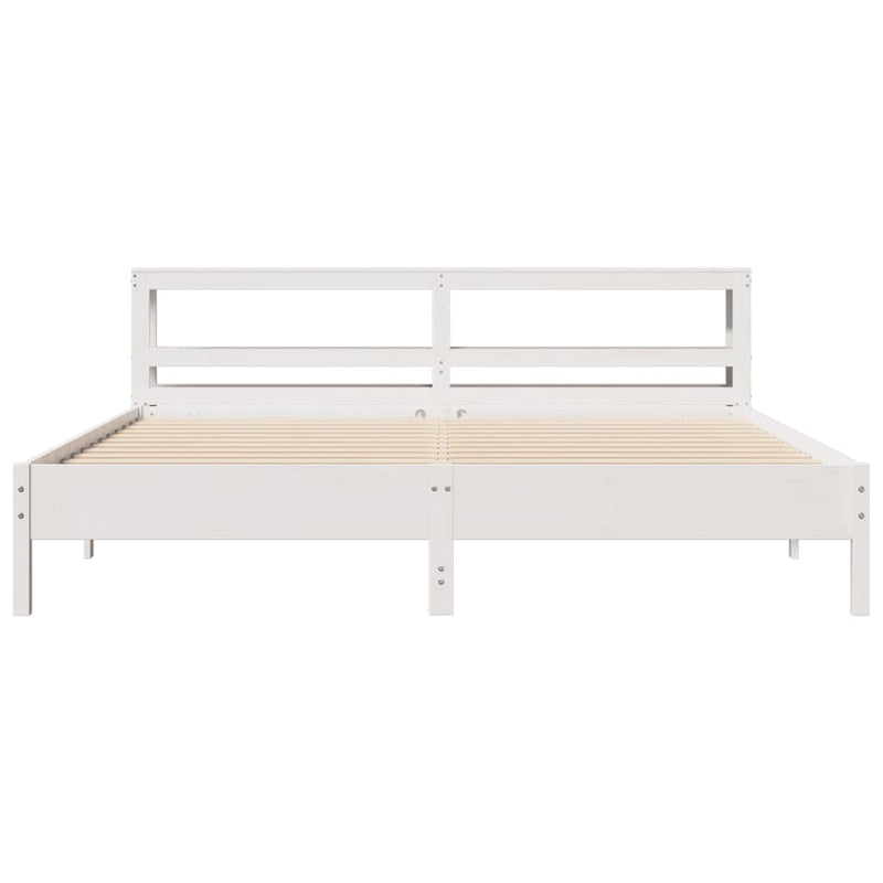 vidaXL fehér tömör fenyőfa ágy matrac nélkül 180 x 200 cm