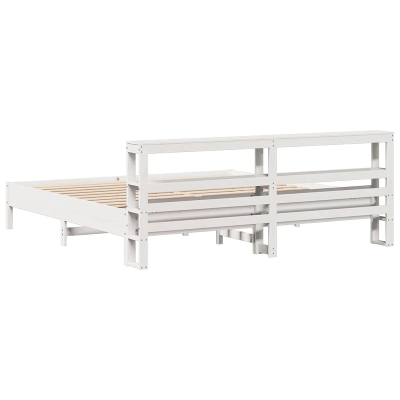 vidaXL fehér tömör fenyőfa ágy matrac nélkül 180 x 200 cm