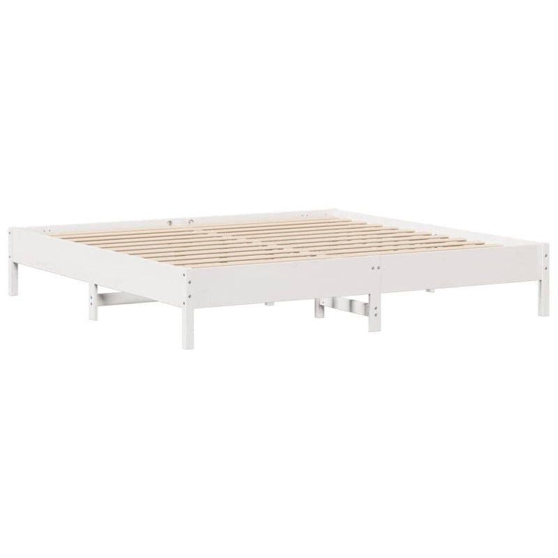 vidaXL fehér tömör fenyőfa ágy matrac nélkül 180 x 200 cm