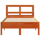 vidaXL viaszbarna tömör fenyőfa ágy matrac nélkül 120 x 200 cm