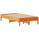 vidaXL viaszbarna tömör fenyőfa ágy matrac nélkül 100 x 200 cm