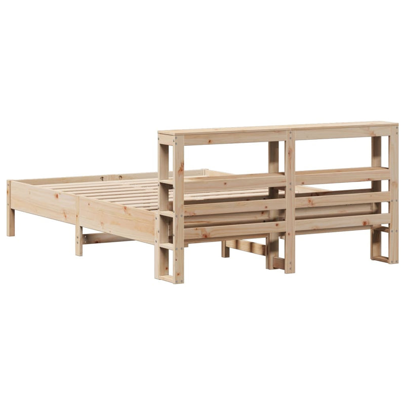 vidaXL tömör fenyőfa ágy matrac nélkül 140 x 190 cm