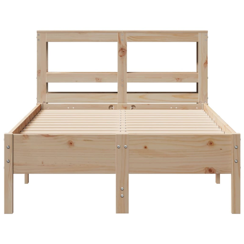 vidaXL tömör fenyőfa ágy matrac nélkül 120 x 190 cm