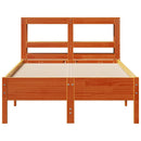 vidaXL viaszbarna tömör fenyőfa ágy matrac nélkül 120 x 190 cm