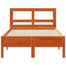 vidaXL viaszbarna tömör fenyőfa ágy matrac nélkül 75 x 190 cm