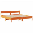 vidaXL viaszbarna tömör fenyőfa ágy matrac nélkül 200 x 200 cm