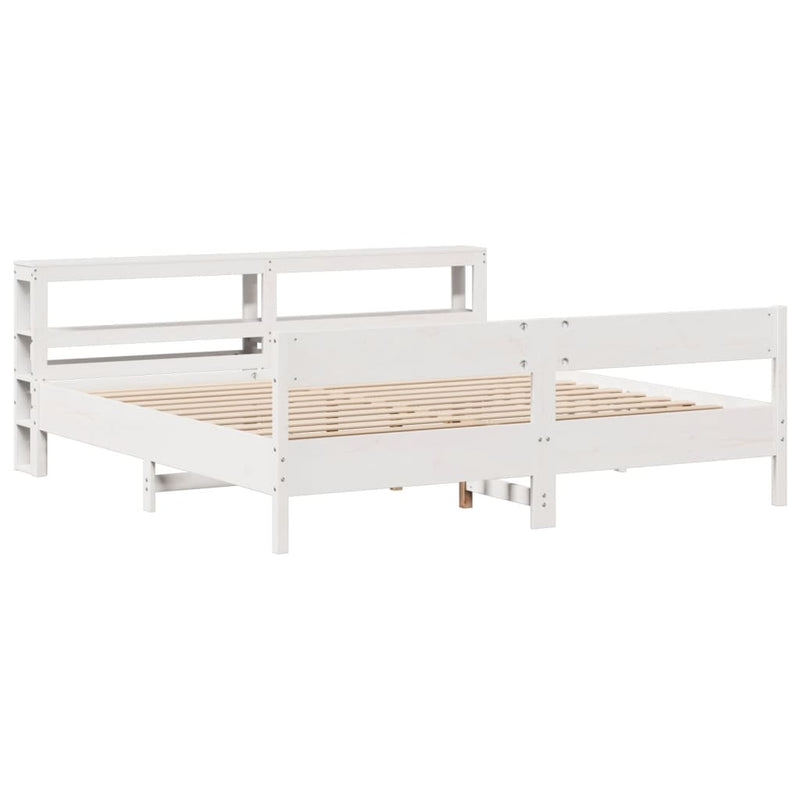 vidaXL fehér tömör fenyőfa ágy matrac nélkül 180 x 200 cm