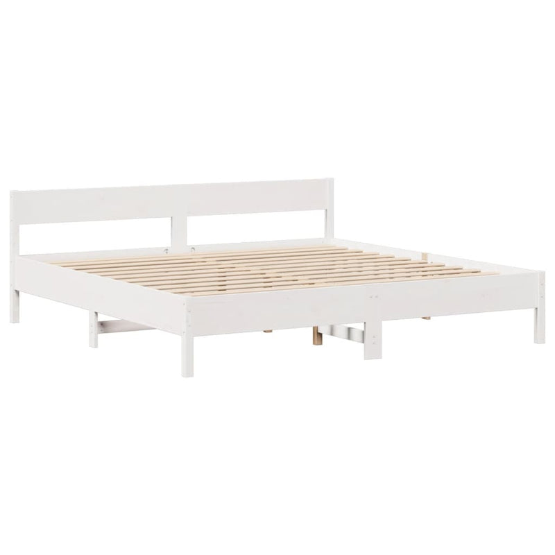 vidaXL fehér tömör fenyőfa ágy matrac nélkül 180 x 200 cm