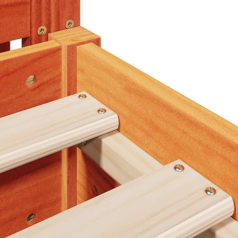 vidaXL viaszbarna tömör fenyőfa ágy matrac nélkül 180 x 200 cm