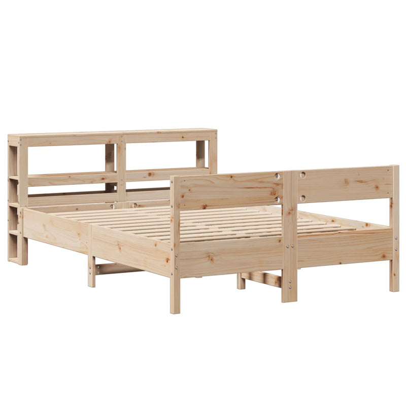 vidaXL tömör fenyőfa ágy matrac nélkül 150x200 cm