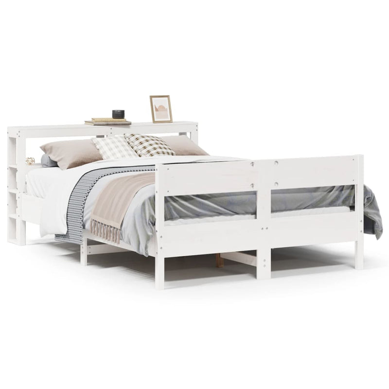 vidaXL fehér tömör fenyőfa ágy matrac nélkül 150 x 200 cm