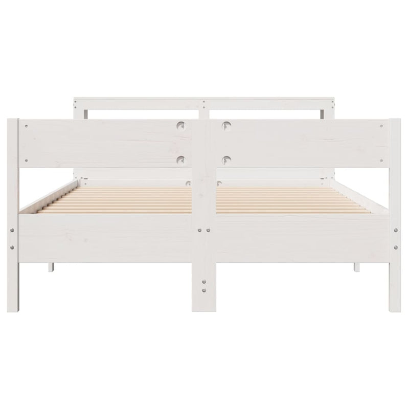 vidaXL fehér tömör fenyőfa ágy matrac nélkül 150 x 200 cm