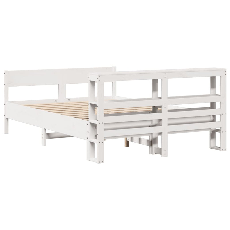 vidaXL fehér tömör fenyőfa ágy matrac nélkül 150 x 200 cm