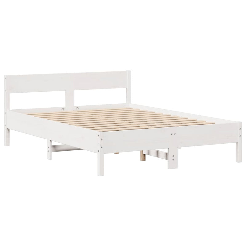 vidaXL fehér tömör fenyőfa ágy matrac nélkül 150 x 200 cm