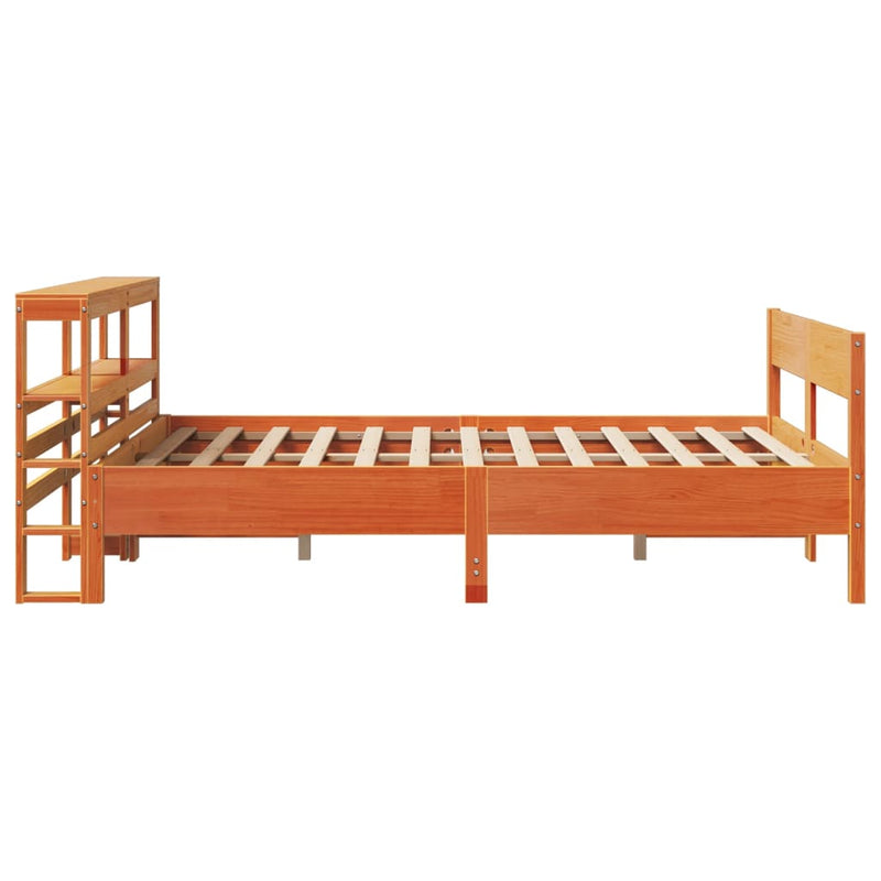 vidaXL viaszbarna tömör fenyőfa ágy matrac nélkül 150 x 200 cm