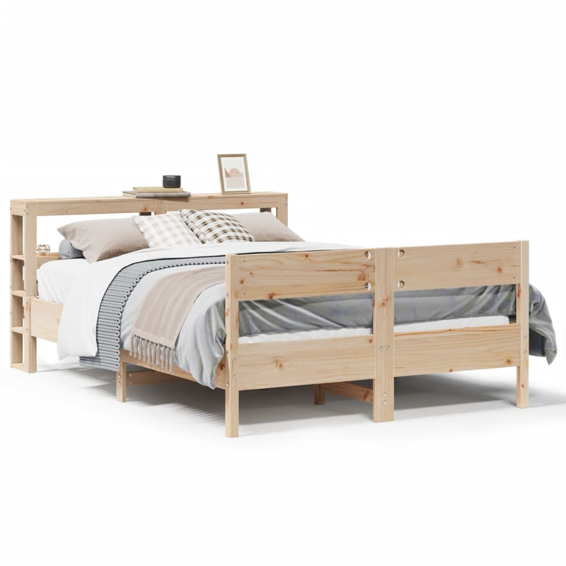 vidaXL tömör fenyőfa ágy matrac nélkül 140 x 190 cm