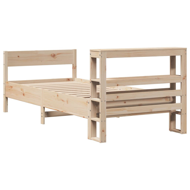 vidaXL tömör fenyőfa ágykeret matrac nélkül 90 x 190 cm