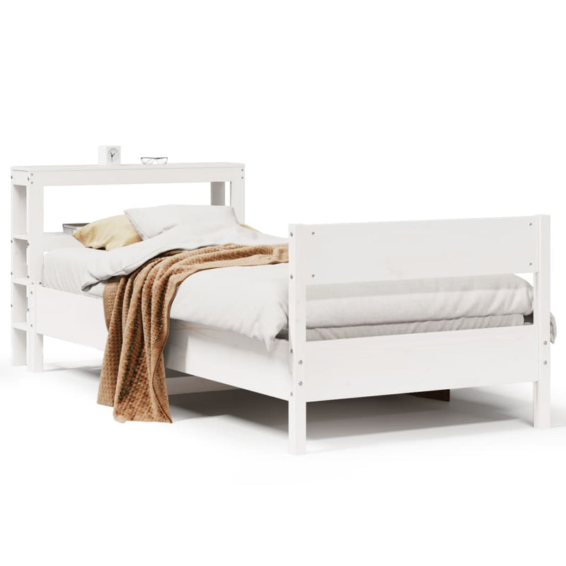 vidaXL fehér tömör fenyőfa ágy matrac nélkül 75 x 190 cm