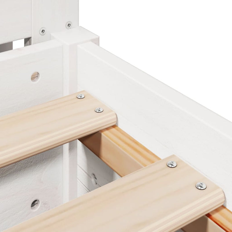 vidaXL fehér tömör fenyőfa ágy matrac nélkül 75 x 190 cm