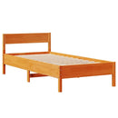 vidaXL viaszbarna tömör fenyőfa ágy matrac nélkül 75 x 190 cm