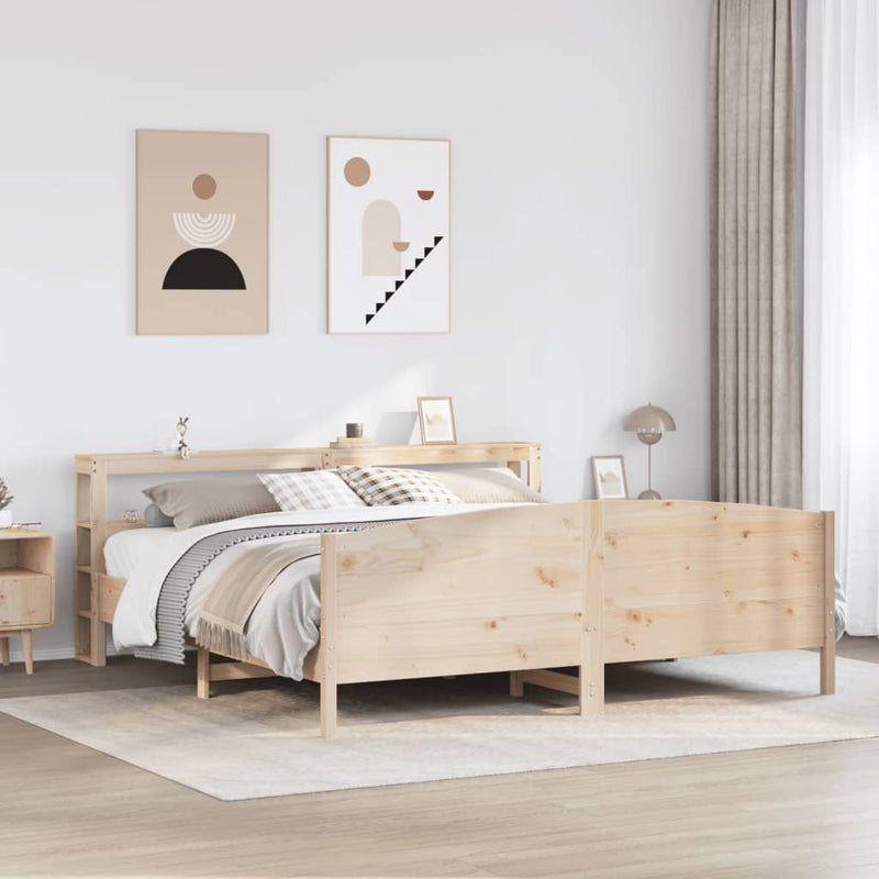 vidaXL tömör fenyőfa ágy matrac nélkül 200 x 200 cm