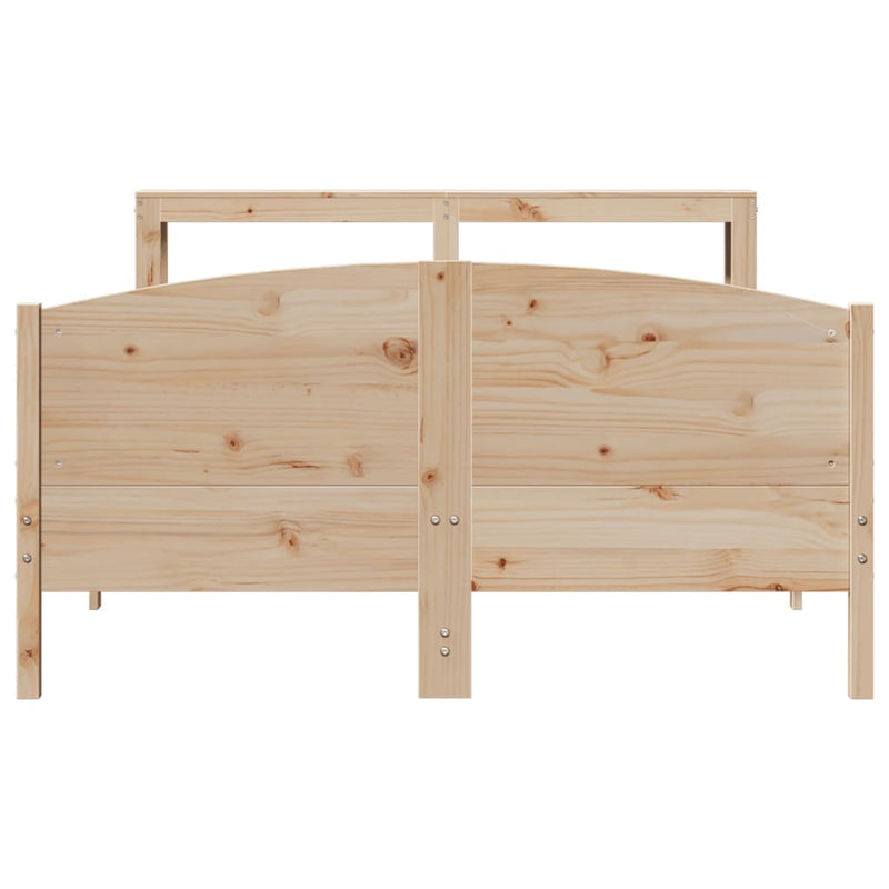 vidaXL tömör fenyőfa ágy matrac nélkül 140 x 190 cm