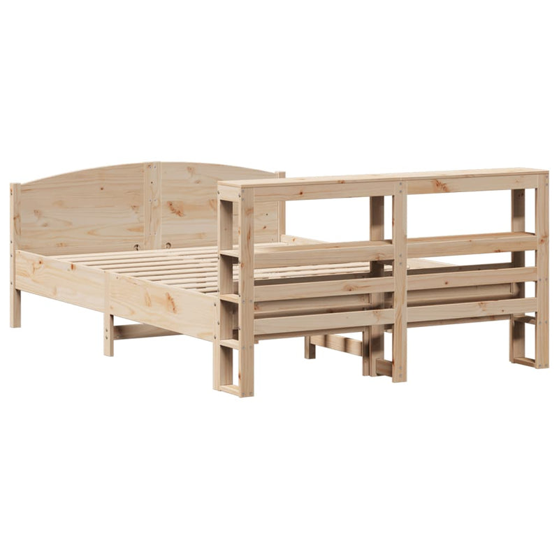vidaXL tömör fenyőfa ágy matrac nélkül 140 x 190 cm
