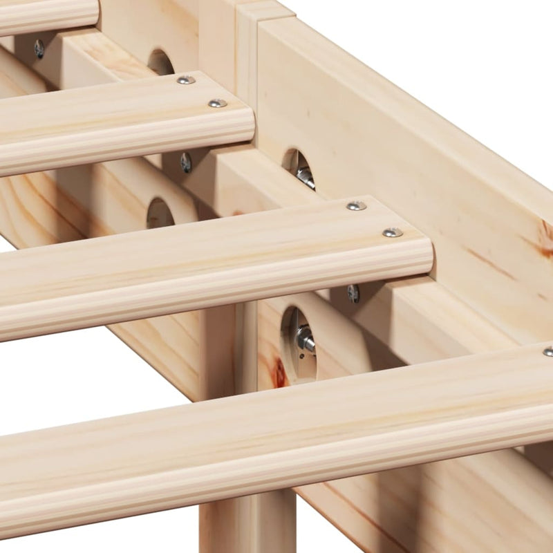 vidaXL tömör fenyőfa ágy matrac nélkül 120 x 190 cm