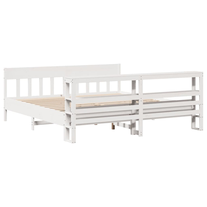 vidaXL fehér tömör fenyőfa ágy matrac nélkül 200 x 200 cm