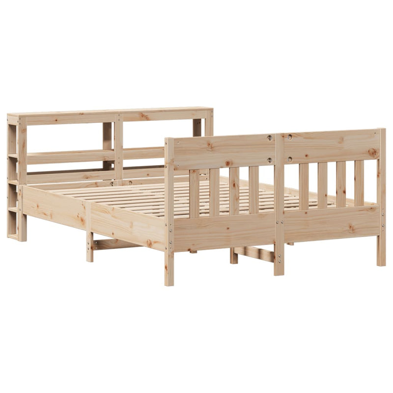 vidaXL tömör fenyőfa ágy matrac nélkül 140 x 190 cm