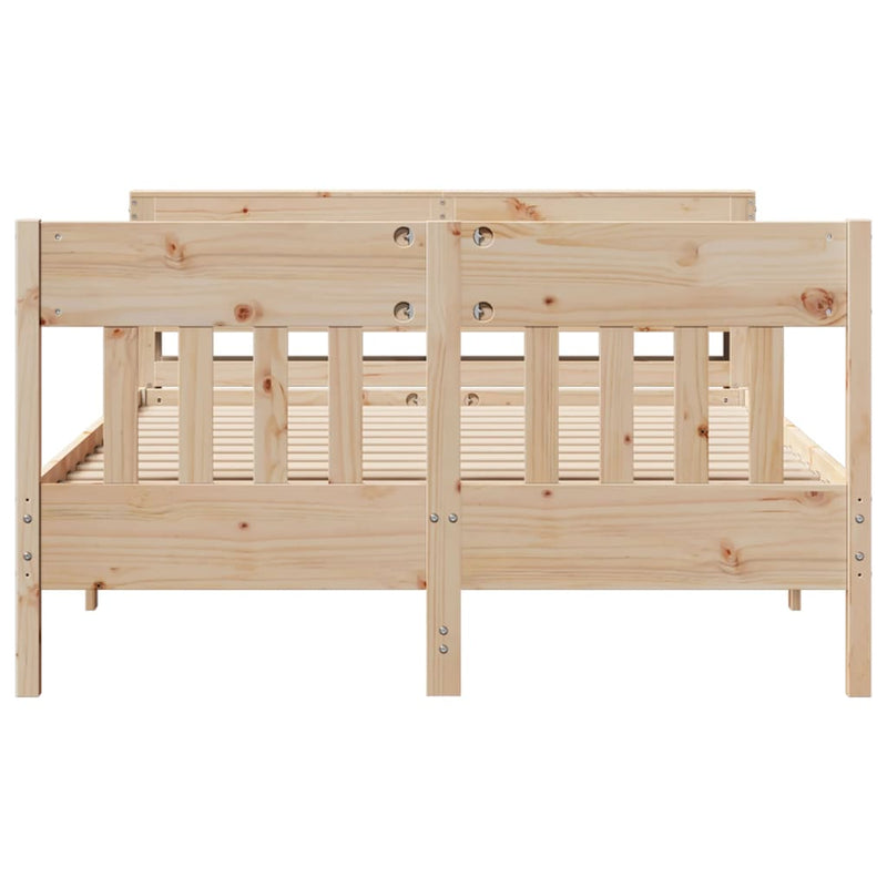 vidaXL tömör fenyőfa ágy matrac nélkül 140 x 190 cm