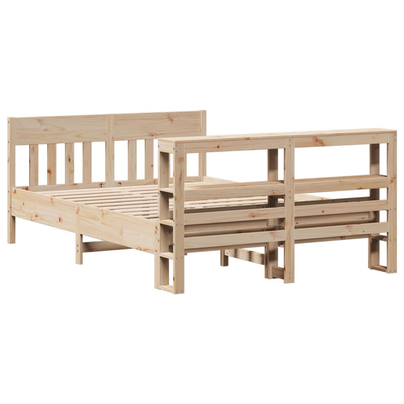 vidaXL tömör fenyőfa ágy matrac nélkül 140 x 190 cm