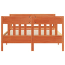 vidaXL viaszbarna tömör fenyőfa ágy matrac nélkül 135 x 190 cm