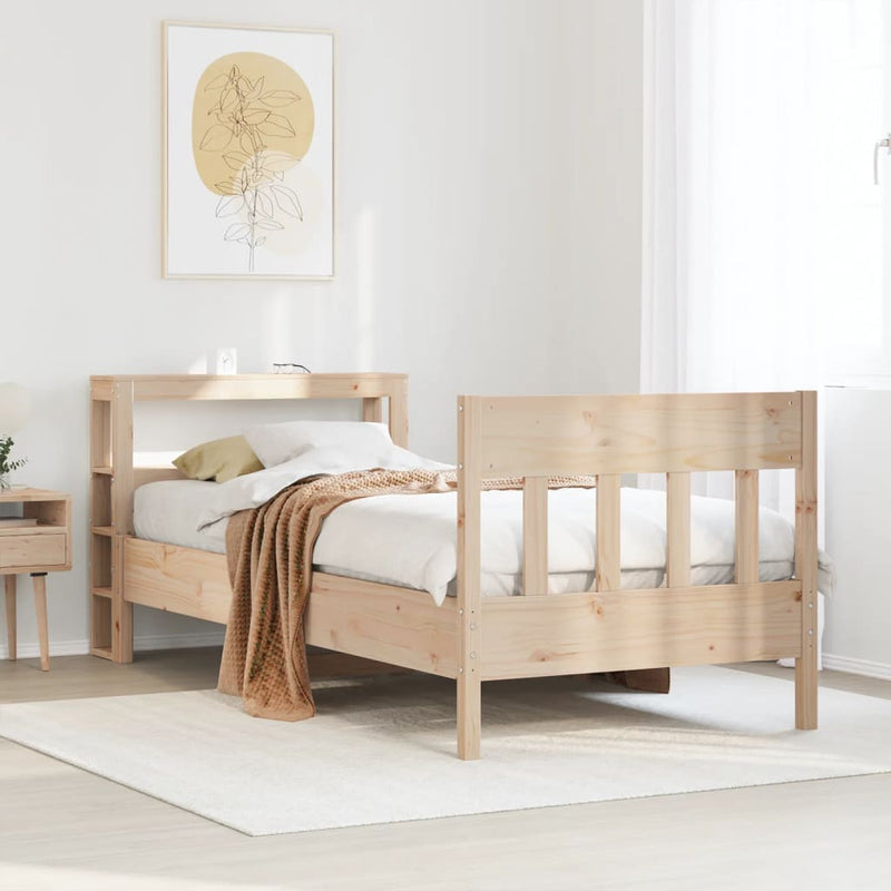vidaXL tömör fenyőfa ágykeret matrac nélkül 90 x 190 cm
