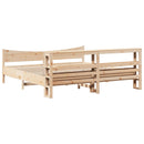 vidaXL tömör fenyőfa ágykeret fejtámlával 200 x 200 cm