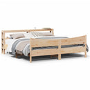 vidaXL tömör fenyőfa ágykeret fejtámlával 200 x 200 cm