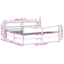 vidaXL viaszbarna tömör fenyőfa ágykeret fejtámlával 200 x 200 cm