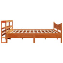 vidaXL viaszbarna tömör fenyőfa ágykeret fejtámlával 180 x 200 cm