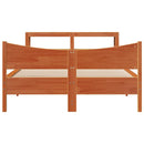 vidaXL viaszbarna tömör fenyőfa ágykeret fejtámlával 160 x 200 cm