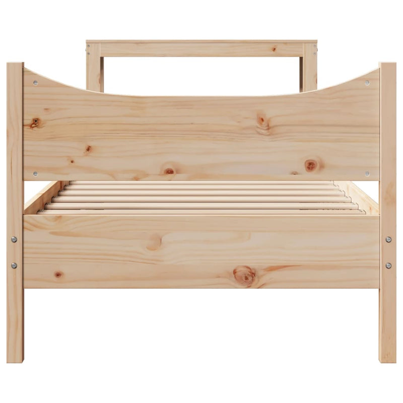 vidaXL tömör fenyőfa ágykeret fejtámlával 90 x 200 cm