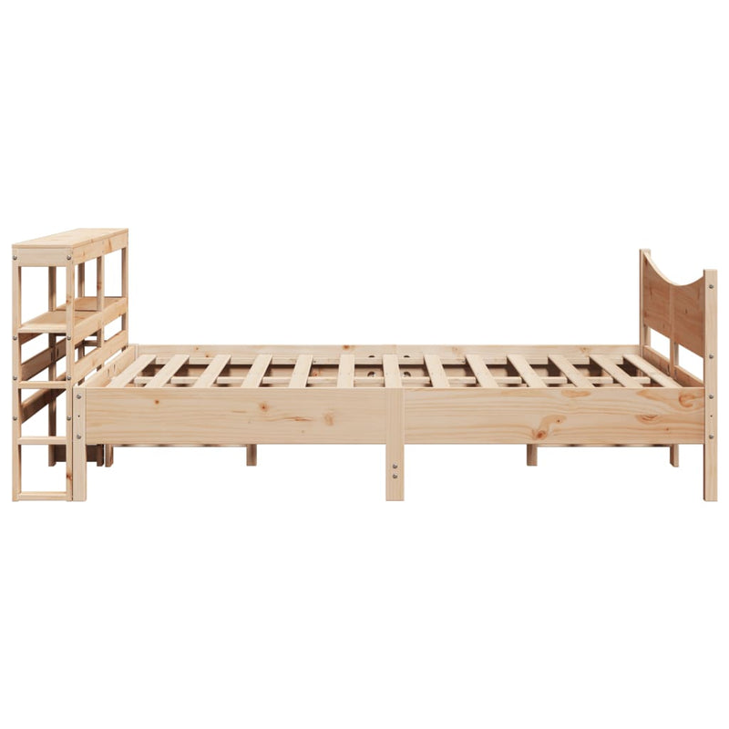 vidaXL tömör fenyőfa ágykeret fejtámlával 140 x 190 cm